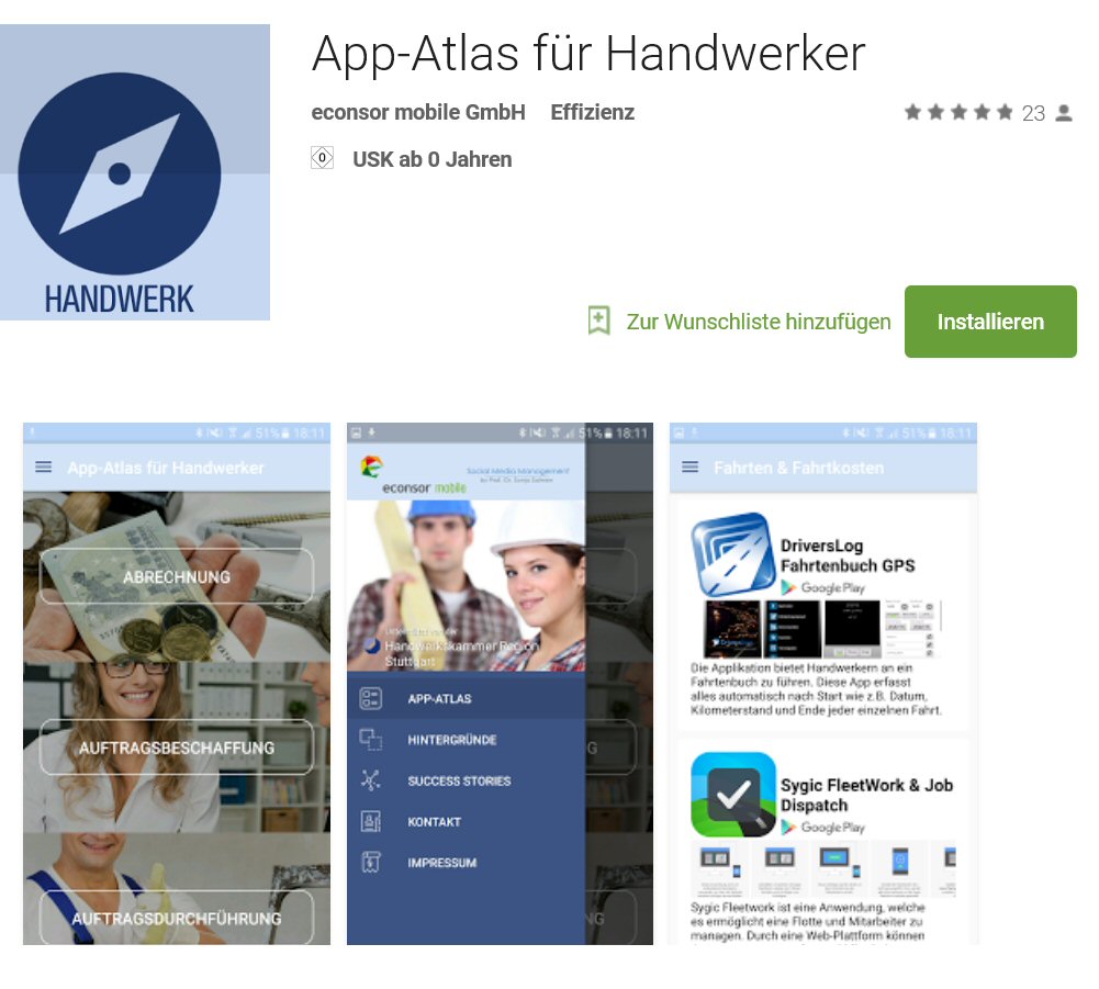 App-Atlas des Handwerks