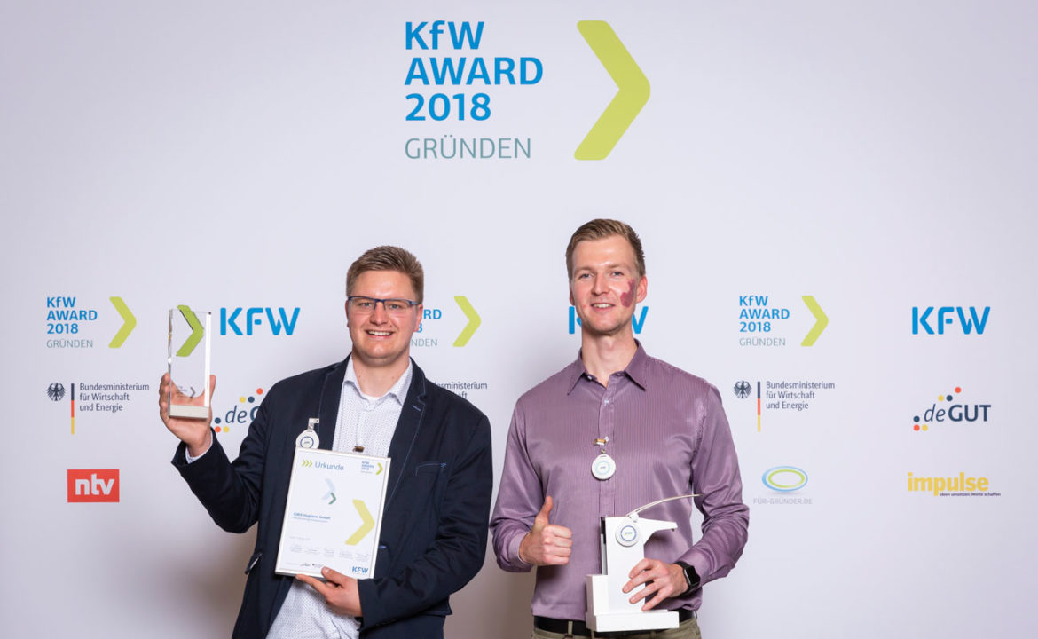 Holten den KfW-Gründer-Award 2018 nach MV: GWA Hygiene. Foto: kfw | Thorsten Futh